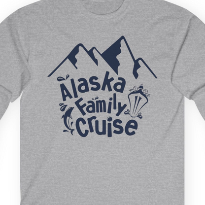 Alaska Family Cruise Adventure Shirt Long Sleeve Shirt – Sport Grey – Alaska Cruise Shirts Close Up