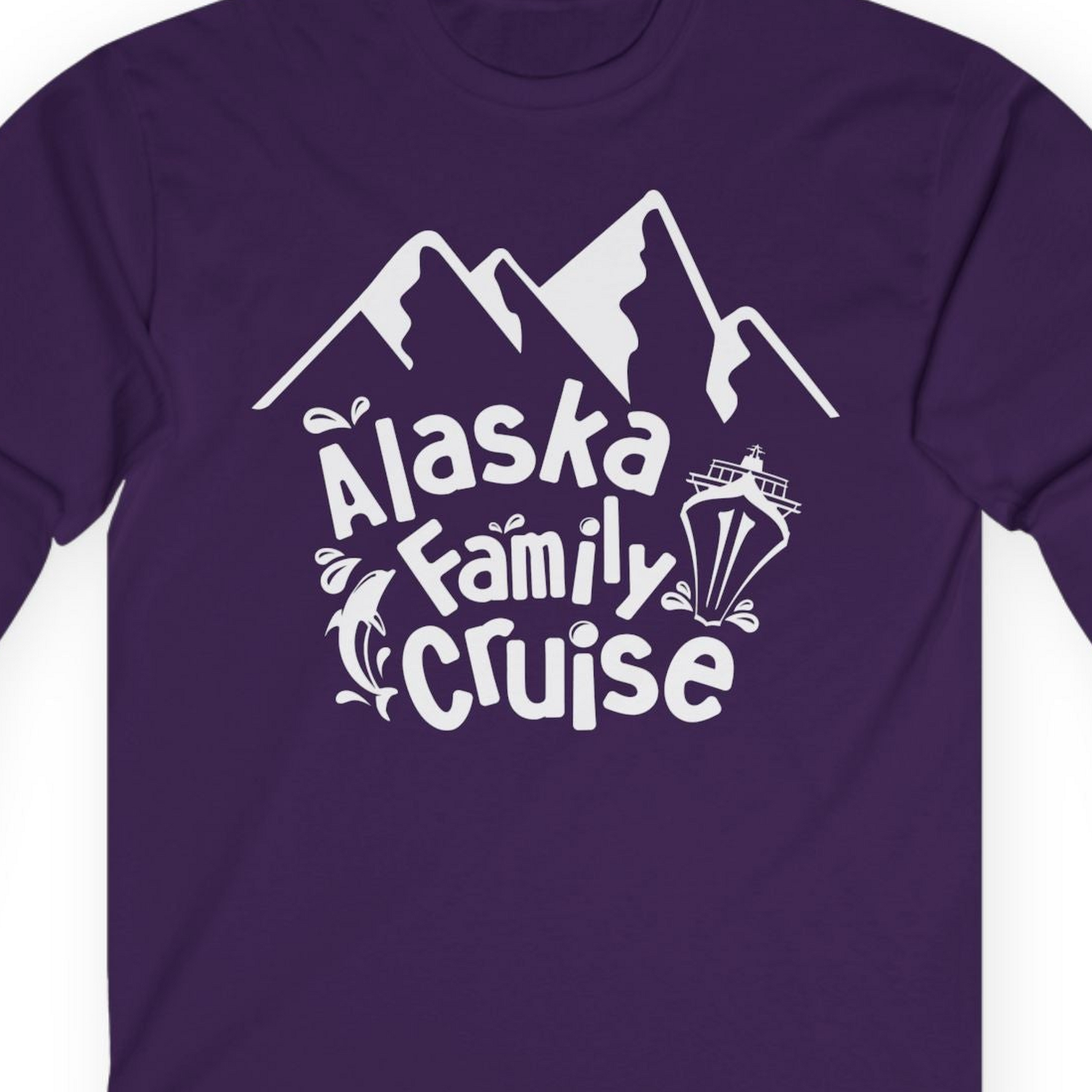 Alaska Family Cruise Adventure Shirt Long Sleeve Shirt – Purple – Alaska Cruise Shirts Close Up
