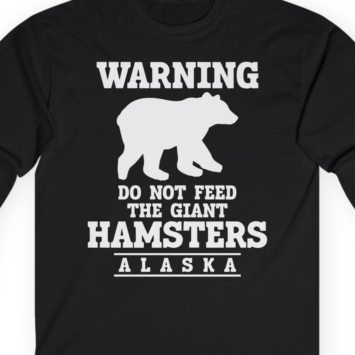 Funny Alaska Bear Warning Shirt Long Sleeve Shirt – Unknown – Alaska Cruise Shirts Close Up