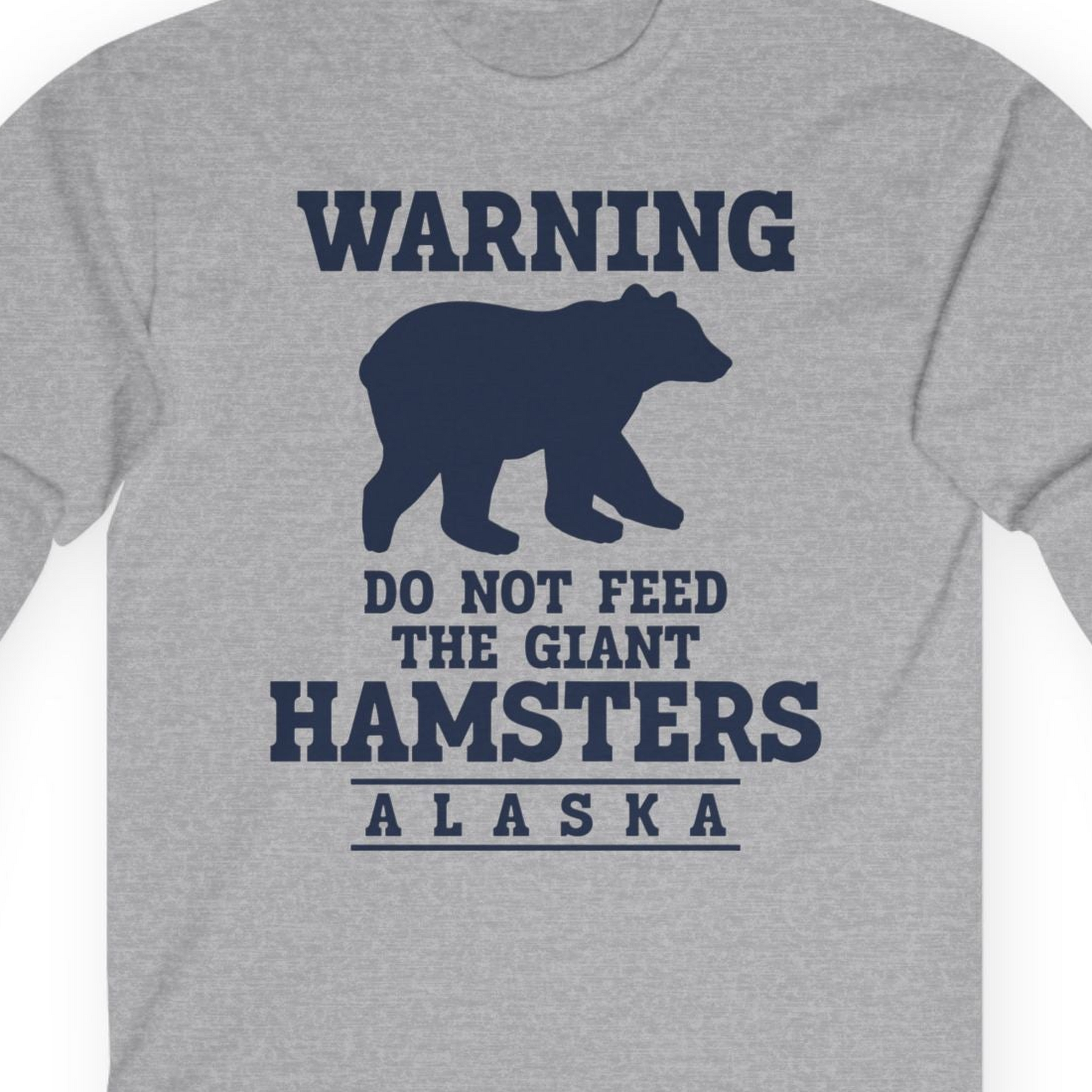 Funny Alaska Bear Warning Shirt Long Sleeve Shirt – Unknown – Alaska Cruise Shirts Close Up