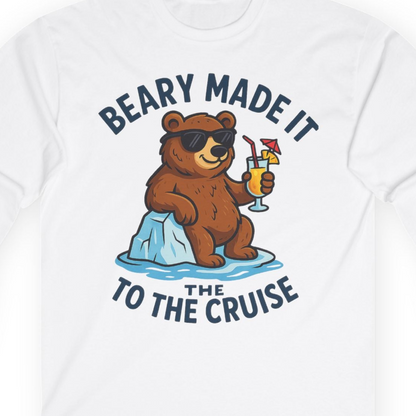 Funny Cruise Bear Shirt Long Sleeve Shirt – White – Alaska Cruise Shirts Close Up