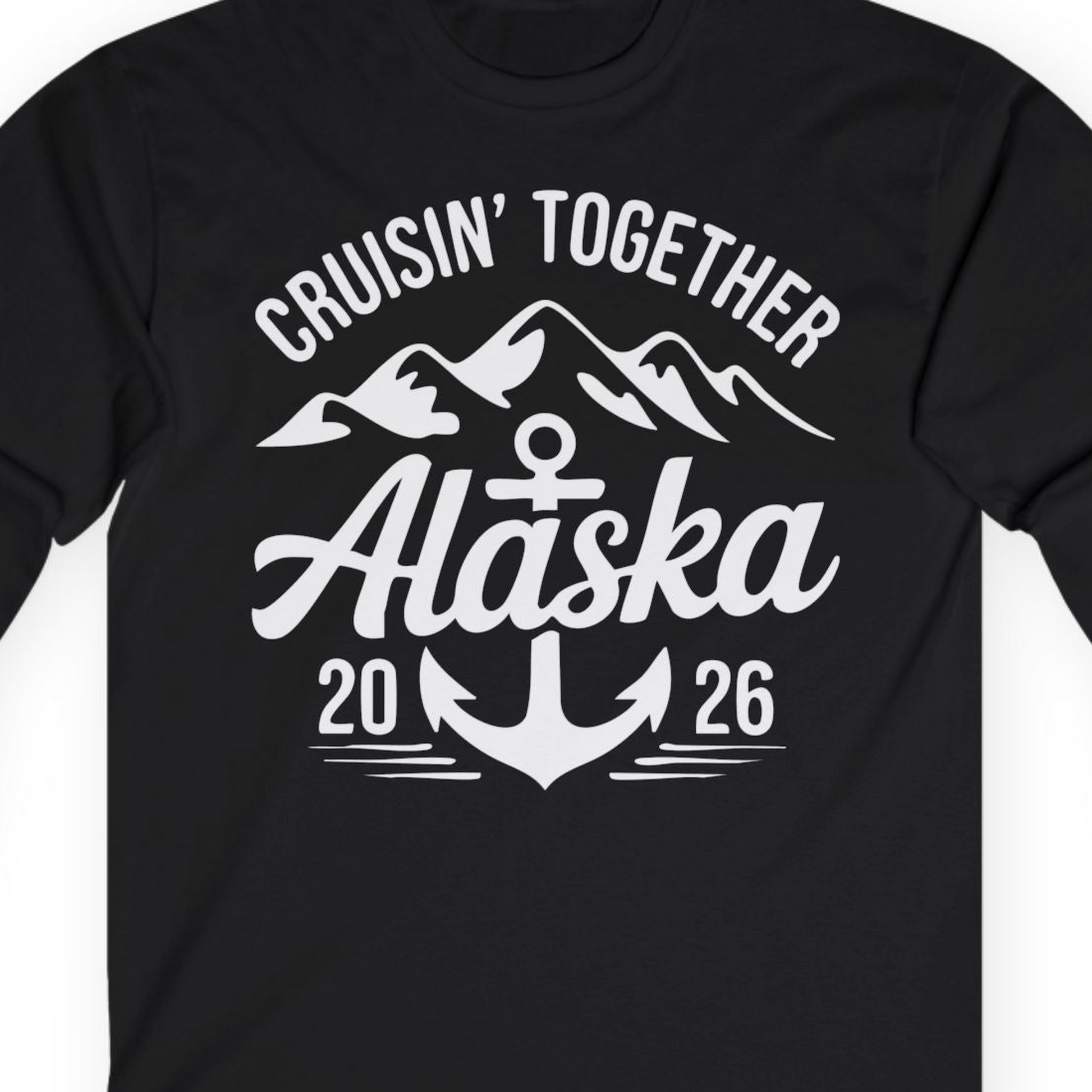 Alaska Cruise Shirt Long Sleeve Shirt – Black – Alaska Cruise Shirts Close Up