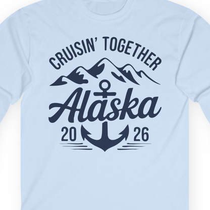 Alaska Cruise Shirt Long Sleeve Shirt – Light Blue – Alaska Cruise Shirts Close Up