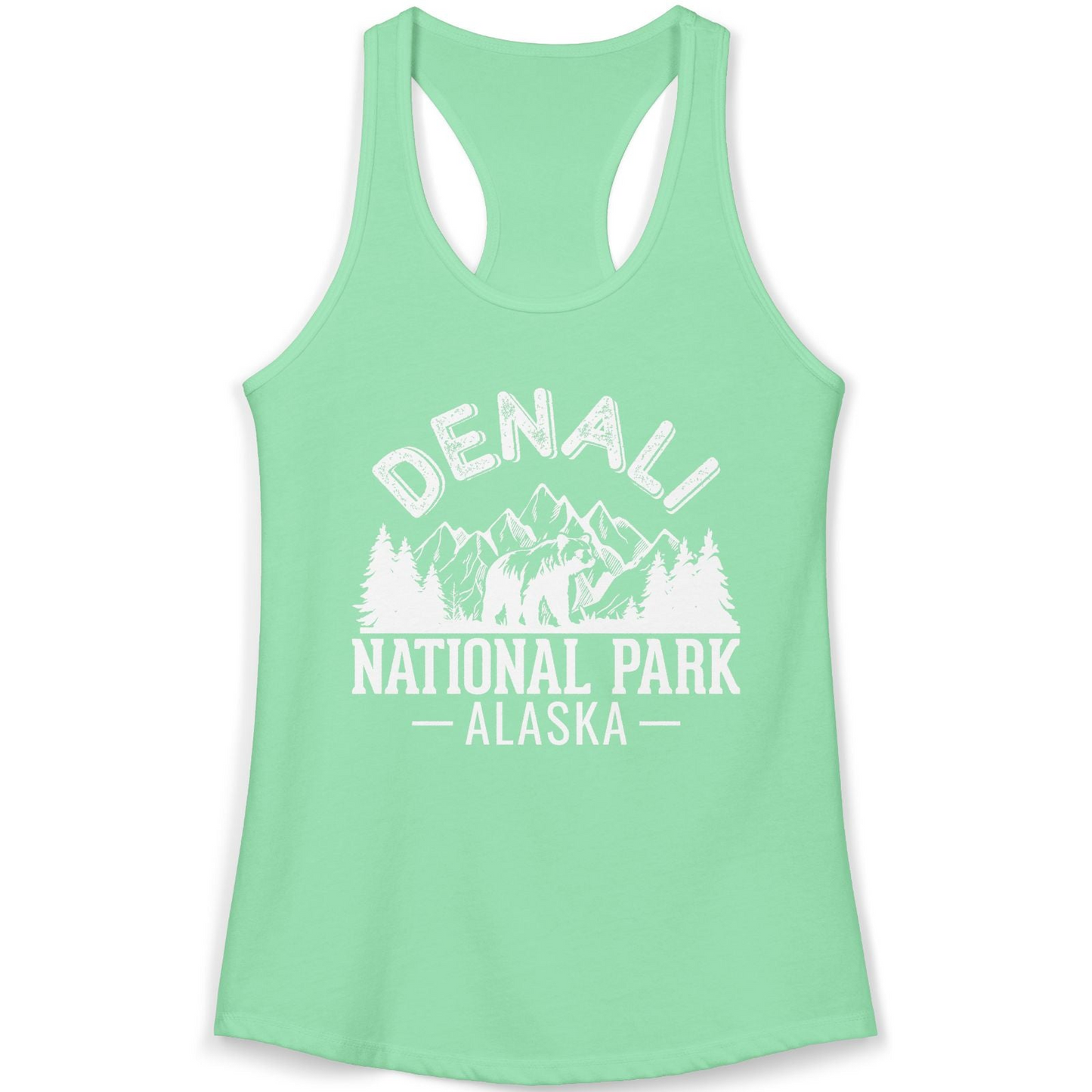 Denali National Park Bear Mountains Vintage Alaska Nature Shirt — Ladies Tank Ladies Tank Top – Alaska Cruise Shirts