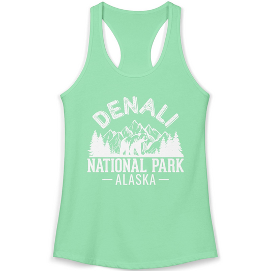 Denali National Park Bear Mountains Vintage Alaska Nature Shirt — Ladies Tank Ladies Tank Top – Alaska Cruise Shirts