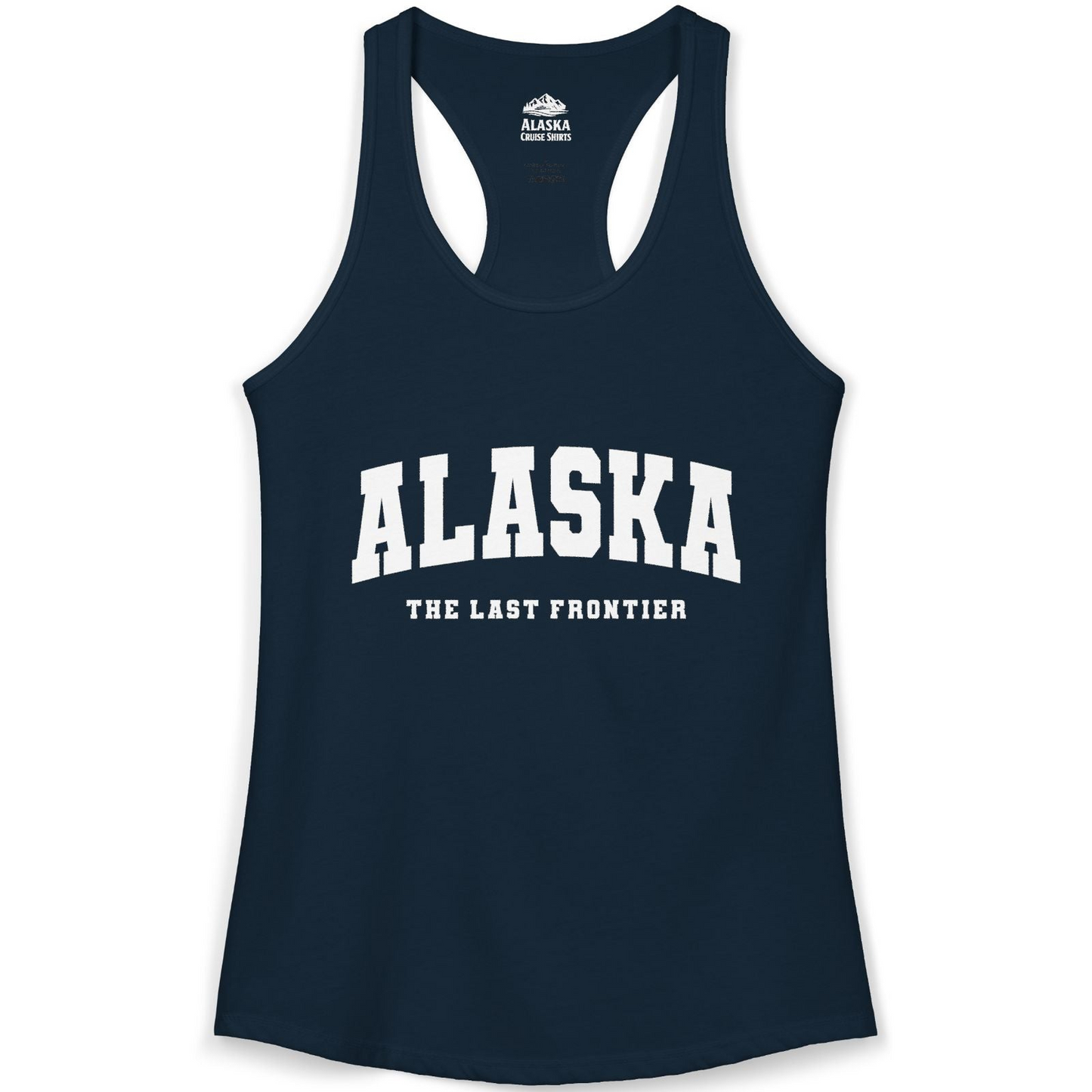 Alaska The Last Frontier Bold Collegiate Vintage State Pride Shirt — Ladies Tank Ladies Tank Top – Alaska Cruise Shirts