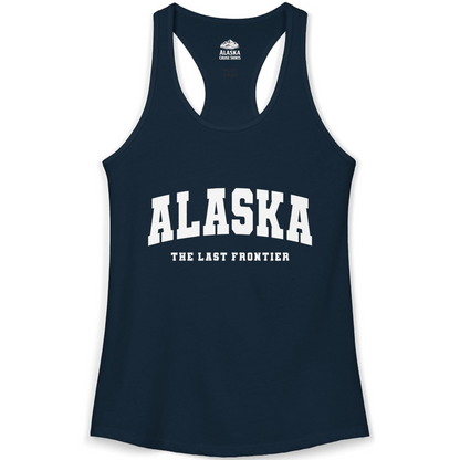 Alaska The Last Frontier Bold Collegiate Vintage State Pride Shirt — Ladies Tank Ladies Tank Top – Alaska Cruise Shirts