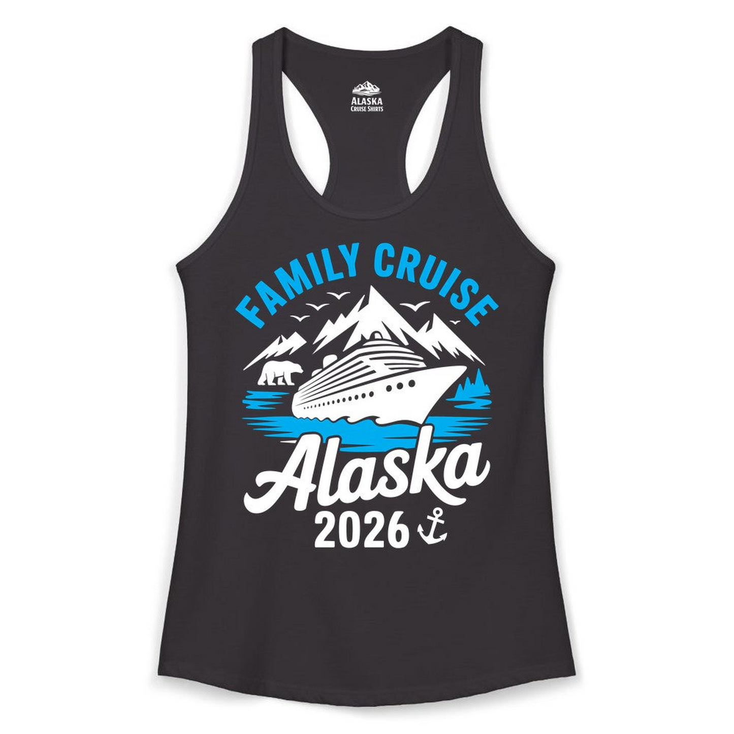 Alaska Family Cruise Shirt 2026 Mountains Wildlife Adventure Tee — Ladies Tank Ladies Tank Top – Alaska Cruise Shirts