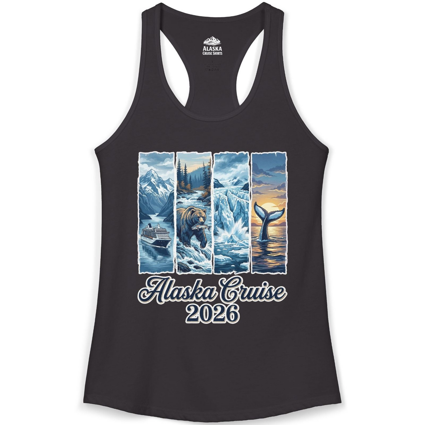 Alaska Cruise 2026 Scenic Wildlife Adventure Souvenir Shirt — Ladies Tank Ladies Tank Top – Alaska Cruise Shirts