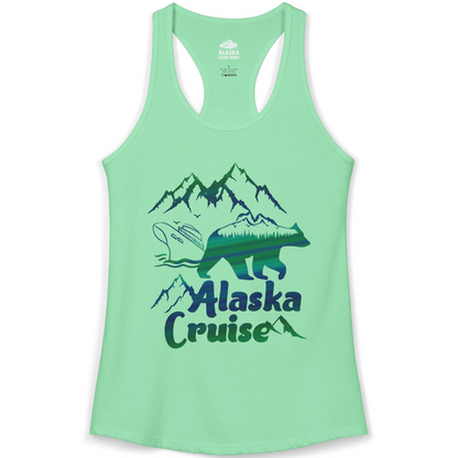 Alaska Cruise Bear Mountains Silhouette Shirt Ladies Tank Top – Alaska Cruise Shirts