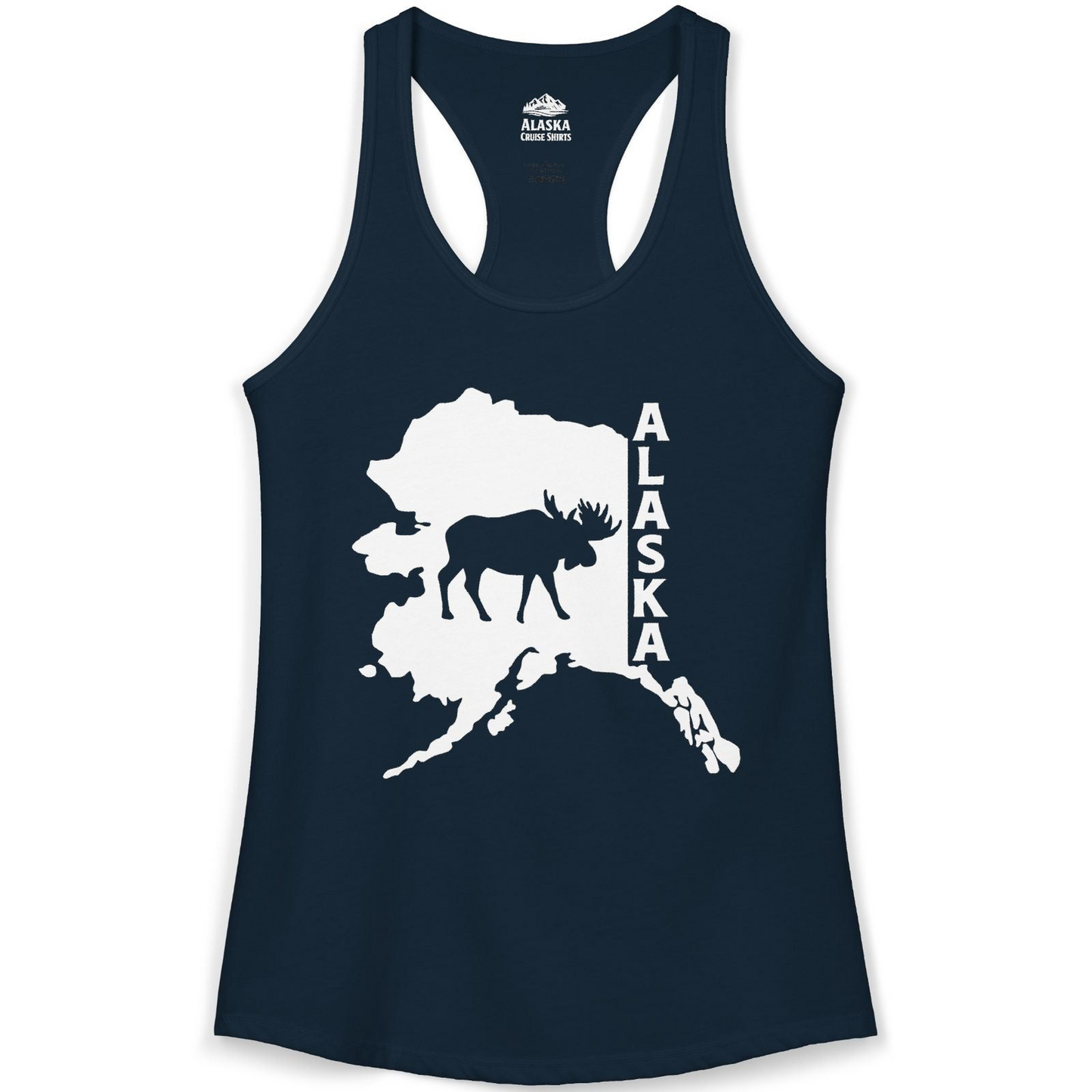 Alaska Moose Silhouette Shirt Ladies Tank Top – Alaska Cruise Shirts