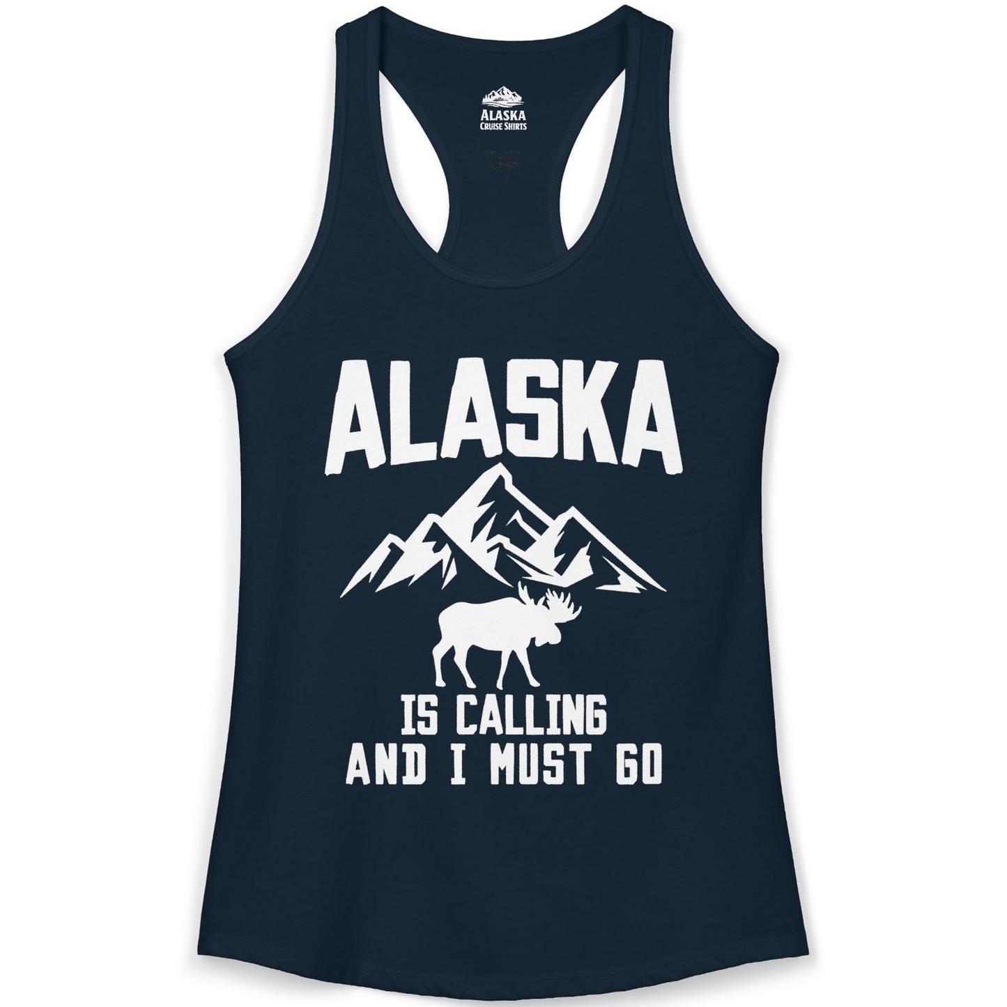 Alaska Is Calling Moose Mountains Adventure Silhouette Nature Shirt — Ladies Tank Ladies Tank Top – Alaska Cruise Shirts