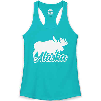 Alaska Moose Wildlife Silhouette Shirt Ladies Tank Top – Alaska Cruise Shirts
