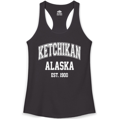 Ketchikan Alaska Collegiate Style Est 1900 Vintage Tee Shirt — Ladies Tank Ladies Tank Top – Alaska Cruise Shirts