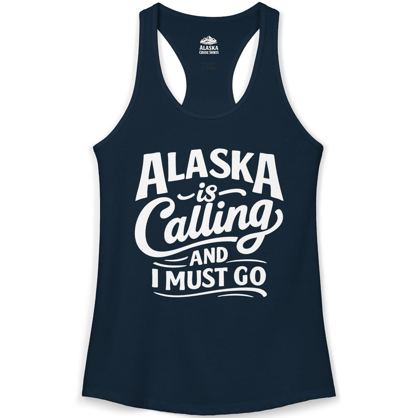 Alaska Is Calling Adventure Typography Shirt Ladies Tank Top – Alaska Cruise Shirts