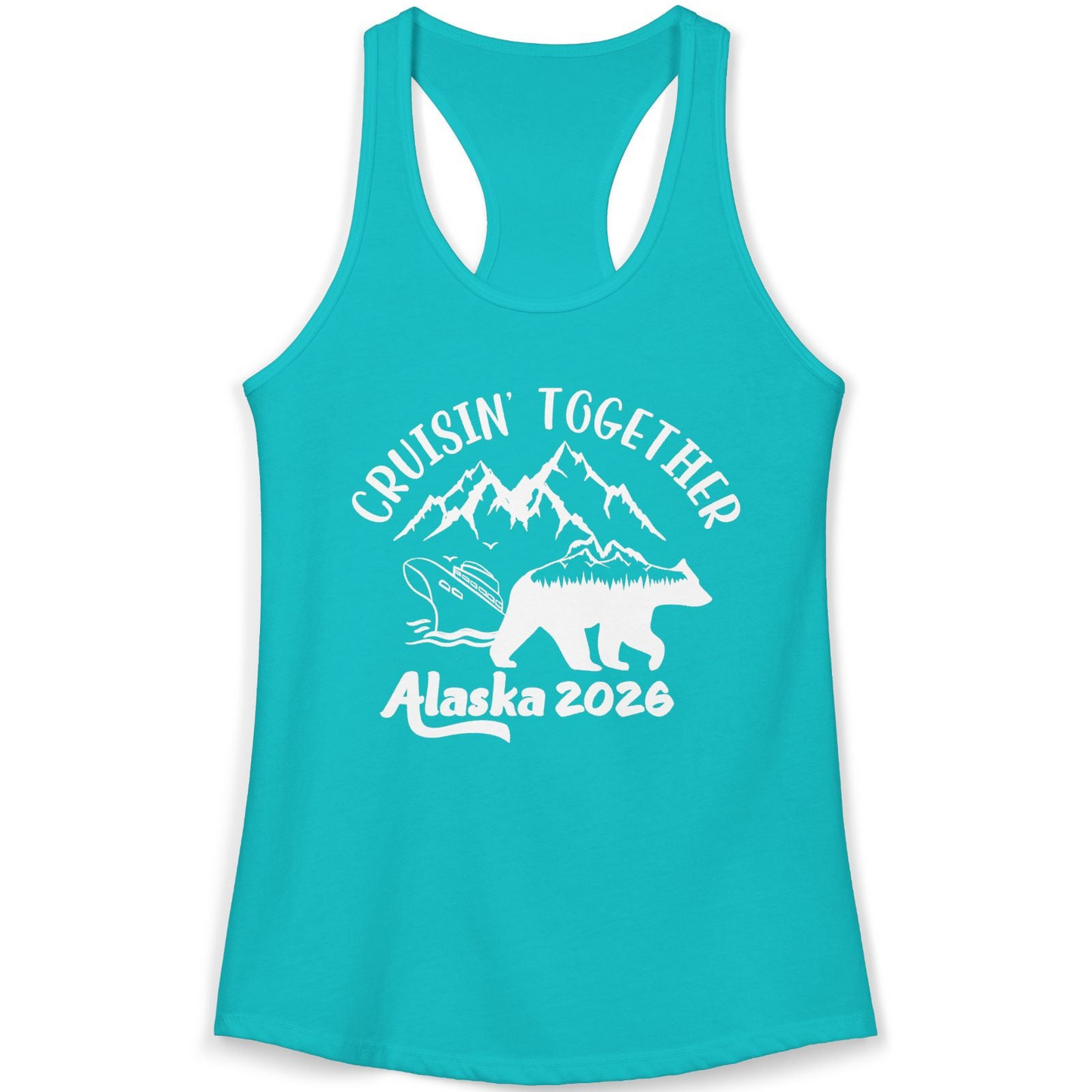 Cruisin Together Alaska 2026 Bear Mountain Group Cruise Shirt — Ladies Tank Ladies Tank Top – Alaska Cruise Shirts