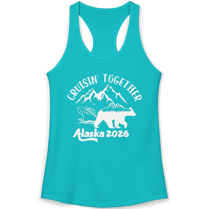 Cruisin Together Alaska 2026 Bear Mountain Group Cruise Shirt — Ladies Tank Ladies Tank Top – Alaska Cruise Shirts