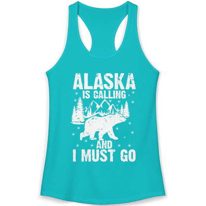 Alaska Is Calling Bear Mountain Wilderness Adventure Vintage Shirt — Ladies Tank Ladies Tank Top – Alaska Cruise Shirts