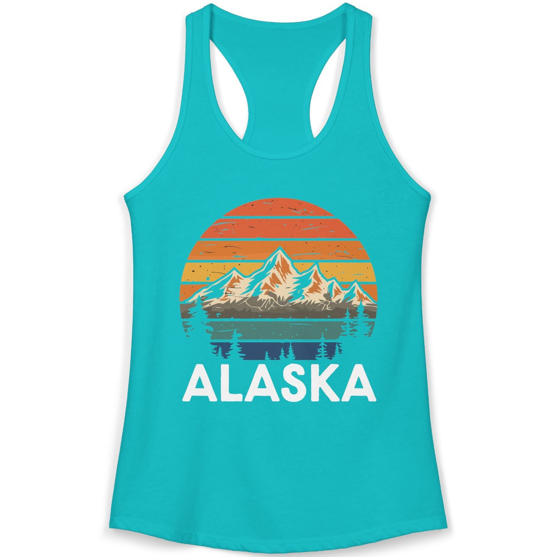 Retro Alaska Mountain Scenery Shirt Ladies Tank Top – Alaska Cruise Shirts