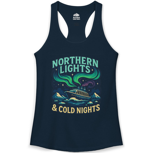 Northern Lights Alaska Cruise Ship Night Adventure Travel Shirt — Ladies Tank Ladies Tank Top – Alaska Cruise Shirts