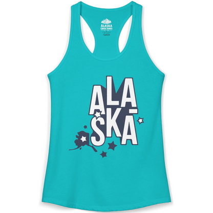 Alaska Stars Bold Typography Shirt Ladies Tank Top – Alaska Cruise Shirts