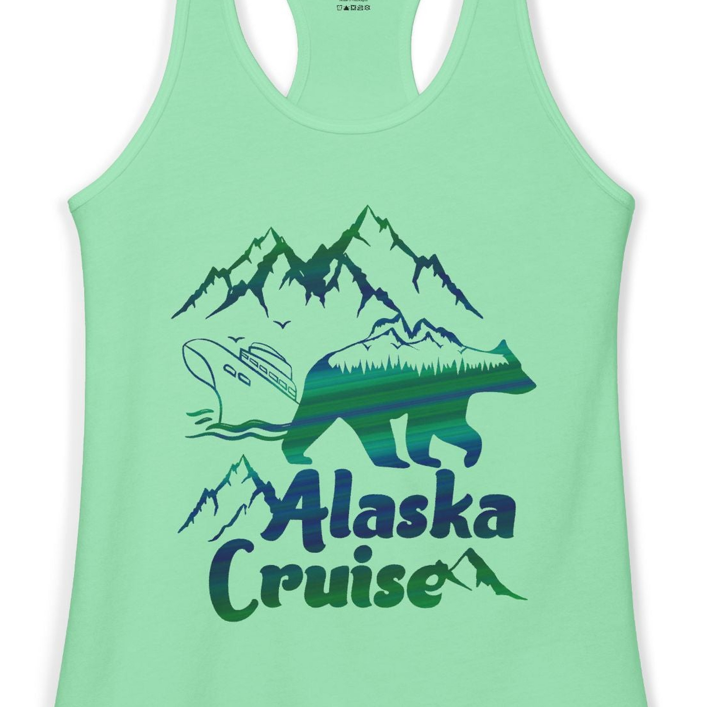 Alaska Cruise Bear Mountains Silhouette Shirt Ladies Tank Top – Alaska Cruise Shirts Close Up
