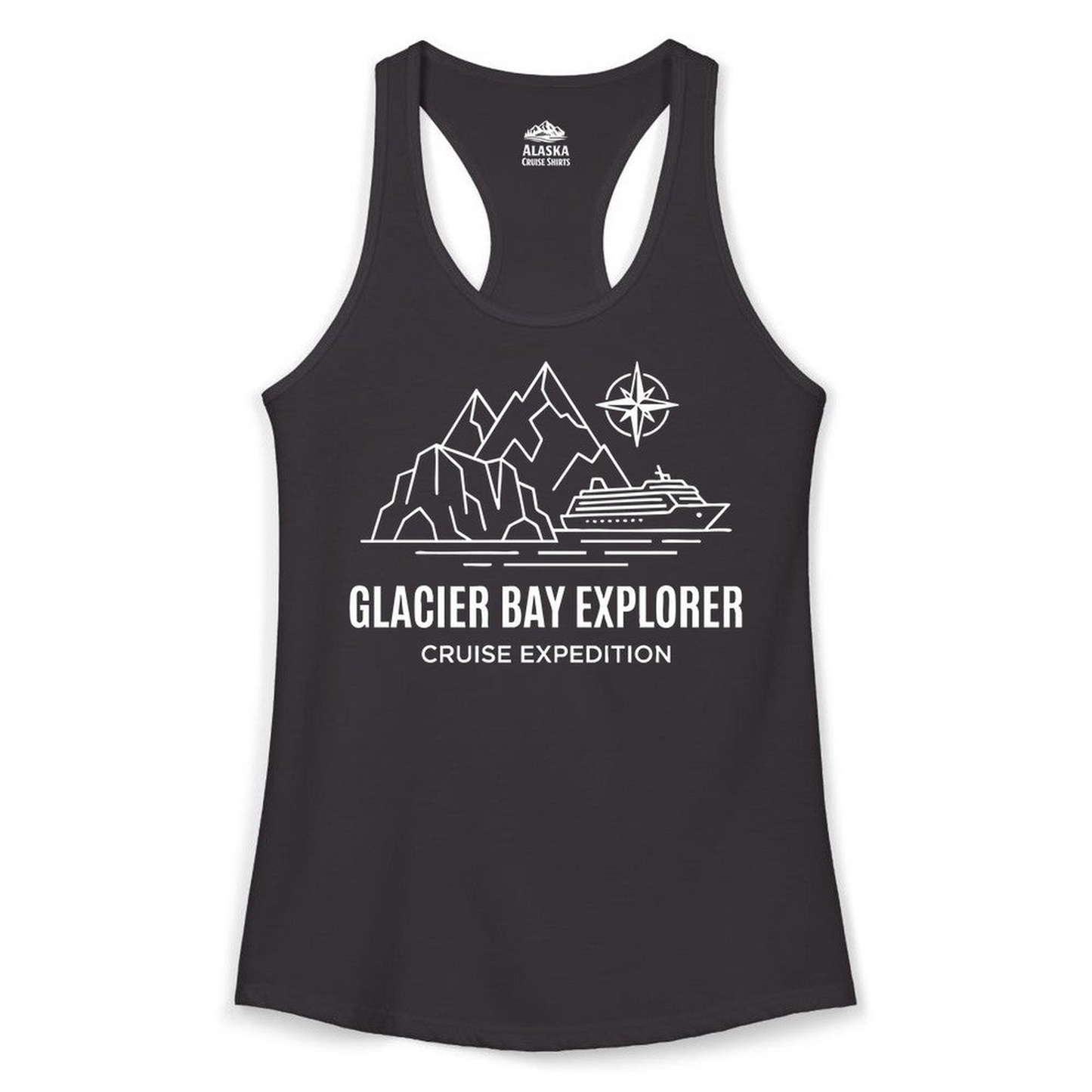 Glacier Bay Alaska Cruise Shirt Ladies Tank Top – Alaska Cruise Shirts Close Up