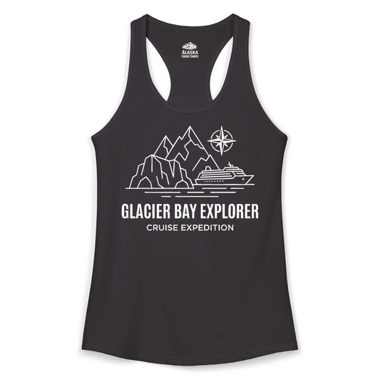 Glacier Bay Alaska Cruise Shirt Ladies Tank Top – Alaska Cruise Shirts Close Up