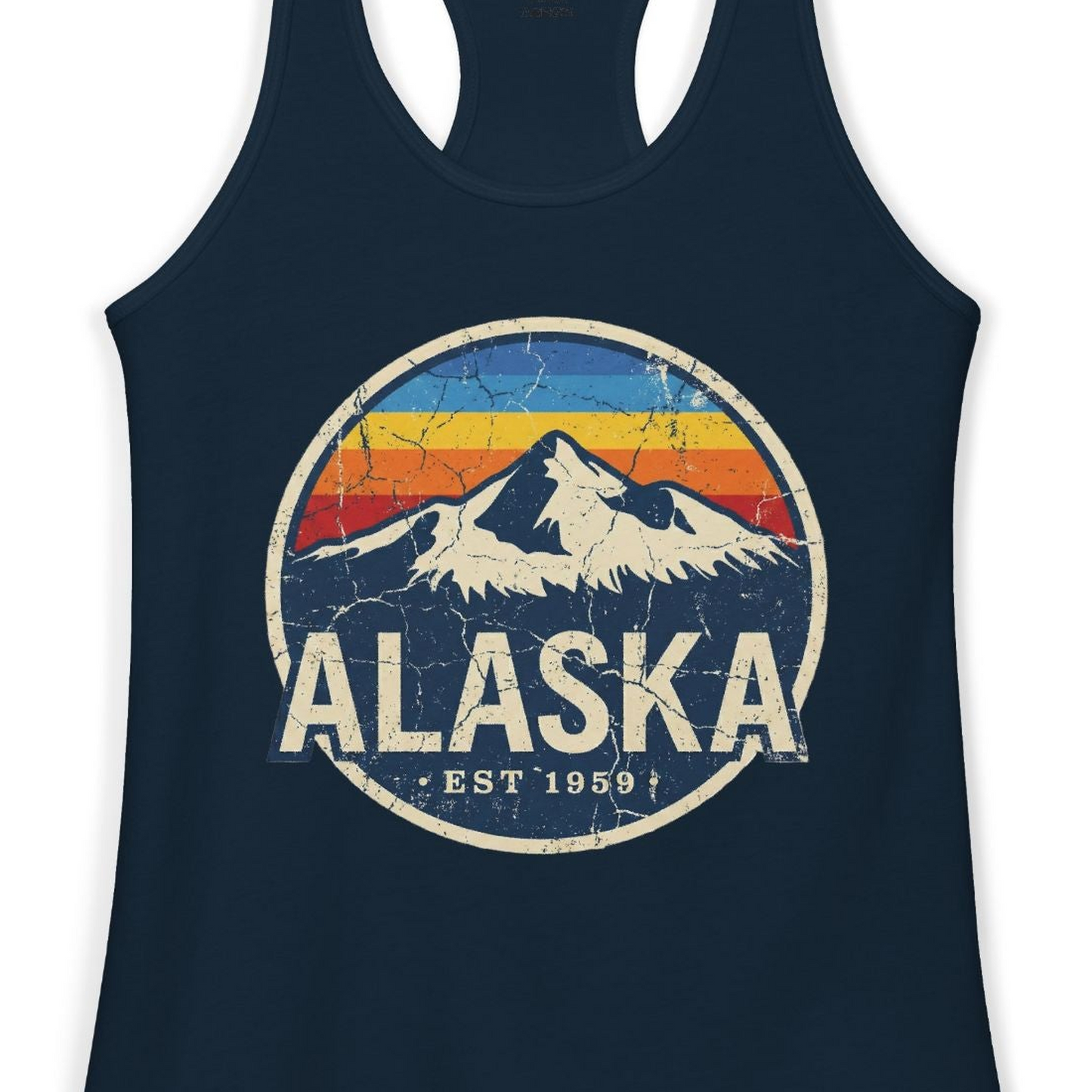 Alaska Vintage Shirt Ladies Tank Top – Alaska Cruise Shirts Close Up