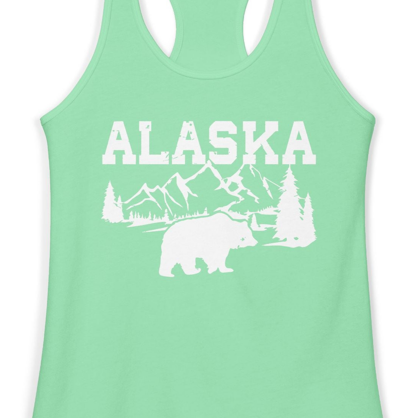 Alaska Bear Shirt Ladies Tank Top – Alaska Cruise Shirts Close Up