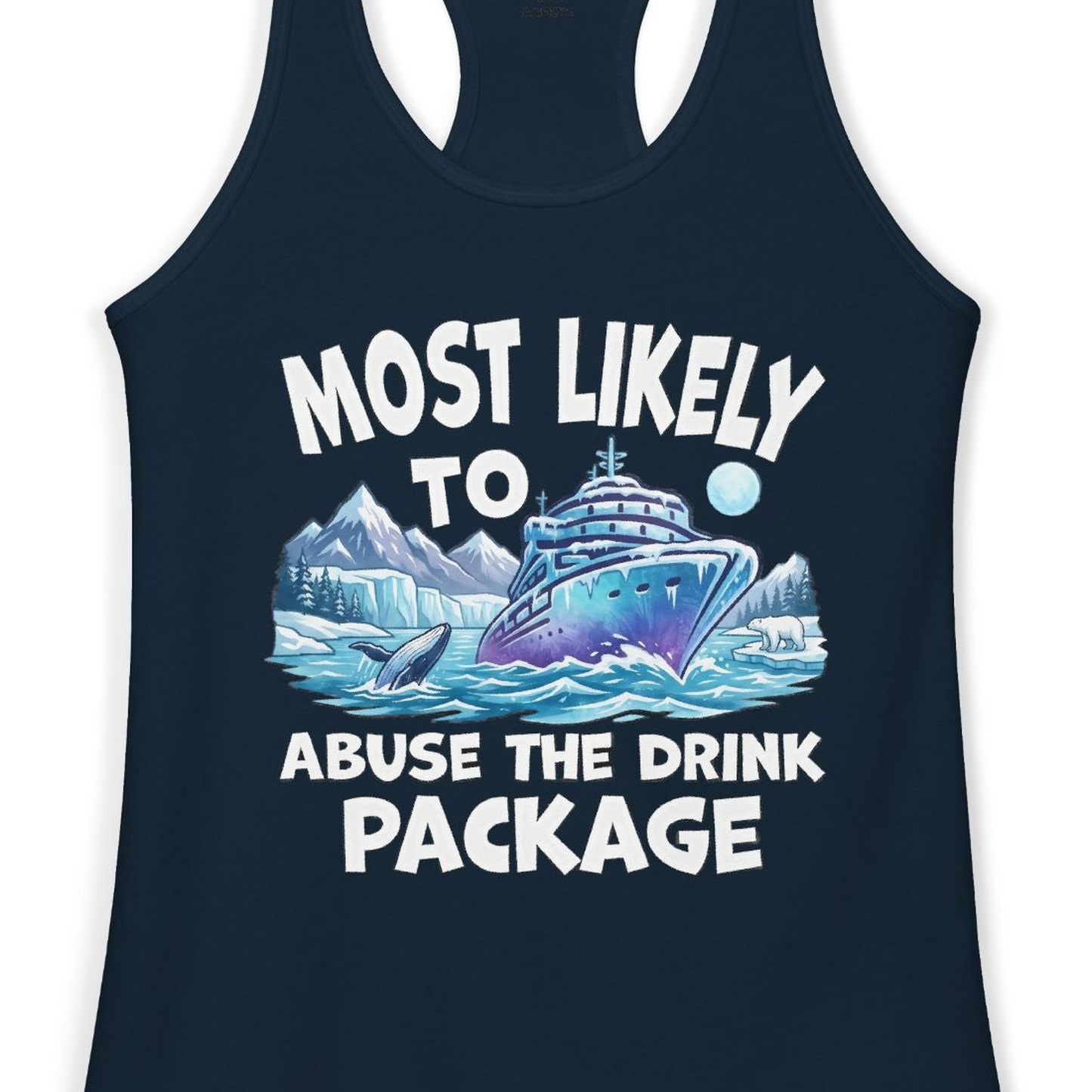 Funny Alaska Cruise Shirt Ladies Tank Top – Alaska Cruise Shirts Close Up