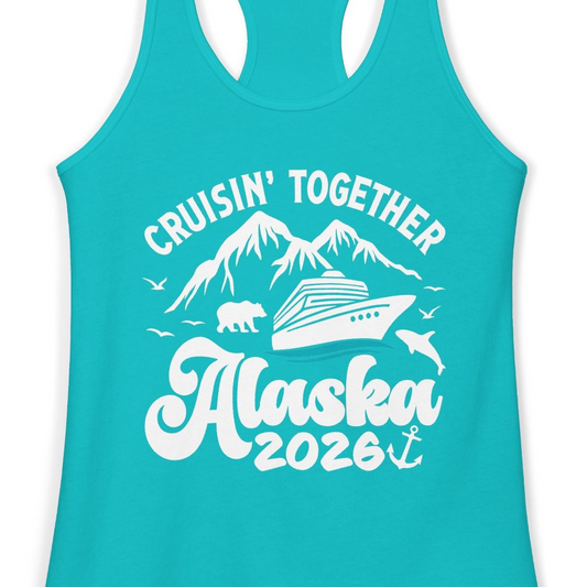 Alaska Cruise Adventure Shirt Ladies Tank Top – Alaska Cruise Shirts Close Up