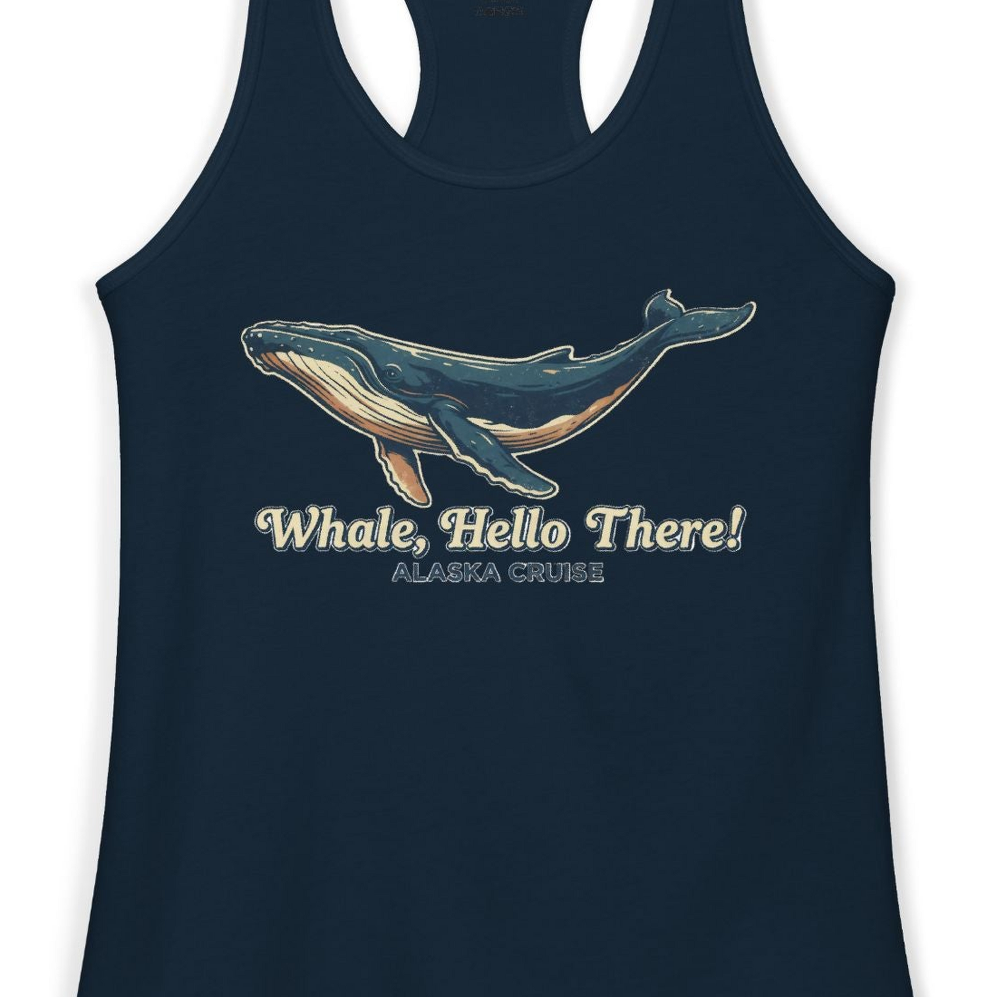 Whale Hello There Alaska Cruise Shirt Ladies Tank Top – Alaska Cruise Shirts Close Up