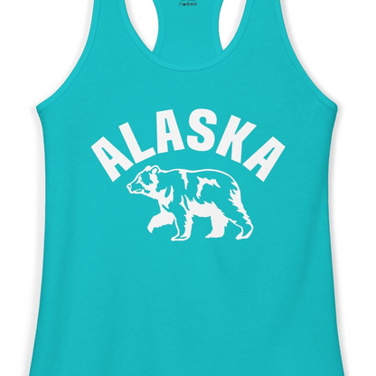 Alaska Bear Silhouette Wildlife Shirt Ladies Tank Top – Alaska Cruise Shirts Close Up