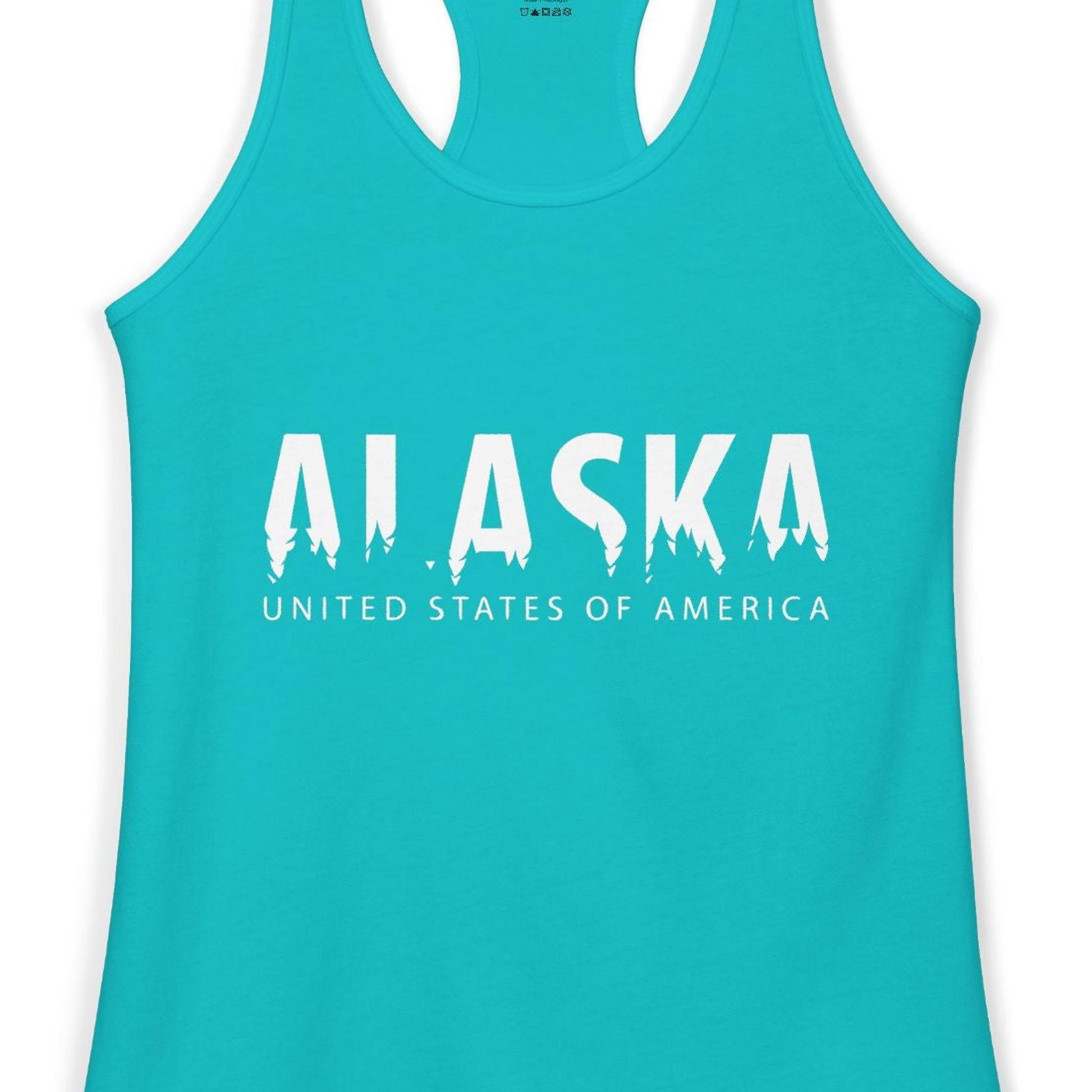 Alaska United States Typography Shirt Ladies Tank Top – Alaska Cruise Shirts Close Up