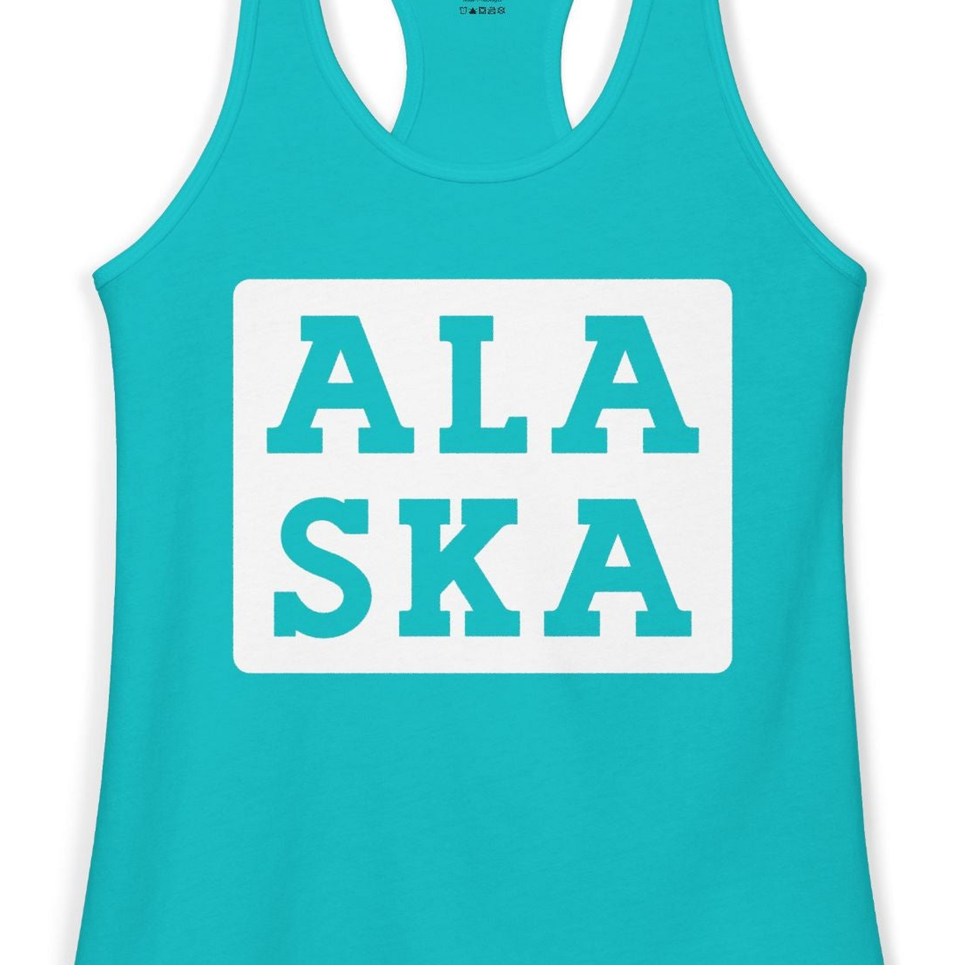 Bold Alaska Block Text Shirt Ladies Tank Top – Alaska Cruise Shirts Close Up