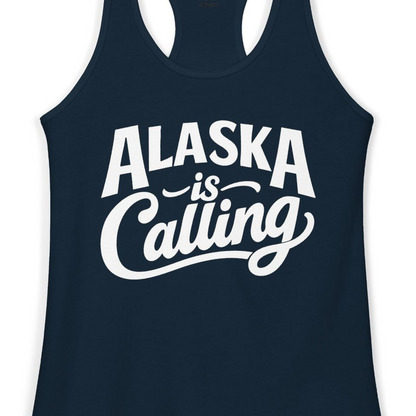 Alaska Is Calling Shirt Ladies Tank Top – Alaska Cruise Shirts Close Up