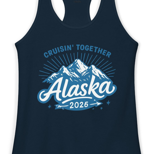 Alaska Cruise Mountains Adventure Shirt Ladies Tank Top – Alaska Cruise Shirts Close Up