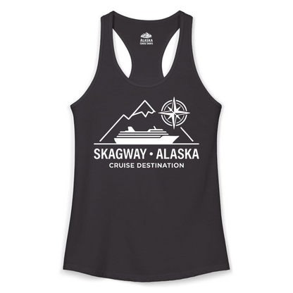 Skagway Alaska Cruise Shirt Ladies Tank Top – Alaska Cruise Shirts Close Up