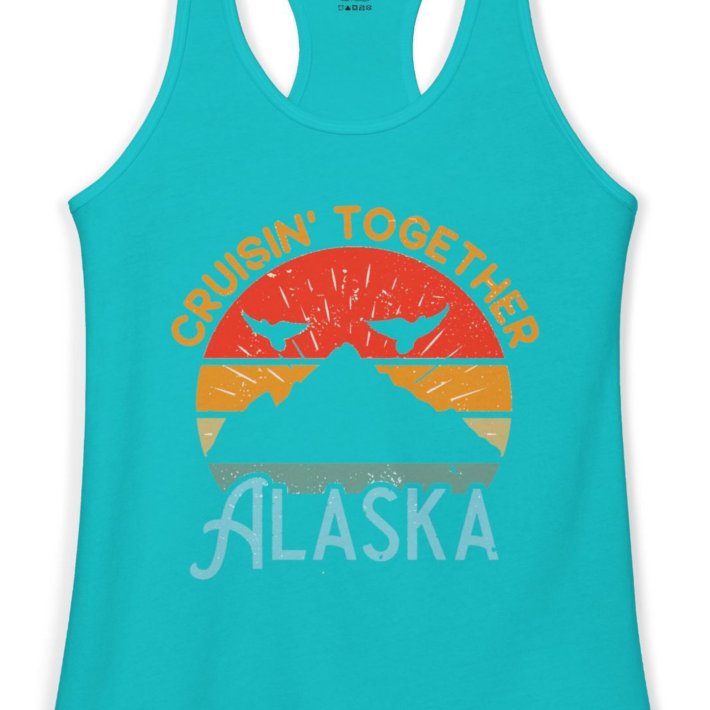 Retro Alaska Cruise Shirt Ladies Tank Top – Alaska Cruise Shirts Close Up
