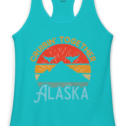 Retro Alaska Cruise Shirt Ladies Tank Top – Alaska Cruise Shirts Close Up