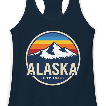 Alaska Vintage Shirt Ladies Tank Top – Alaska Cruise Shirts Close Up