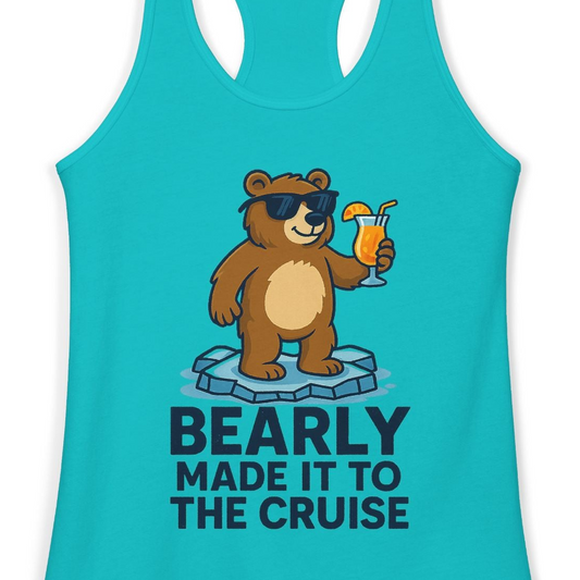 Bear Cruise Shirt Ladies Tank Top – Alaska Cruise Shirts Close Up