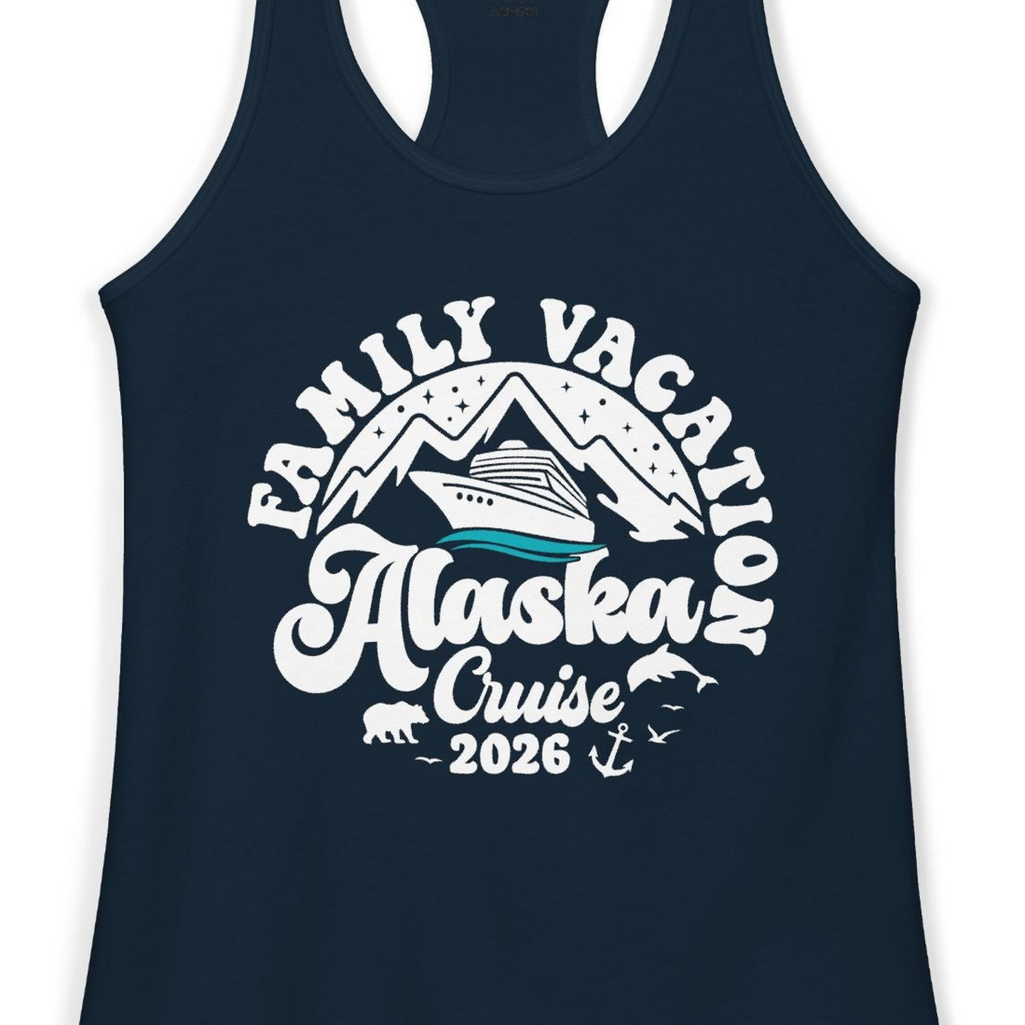 Alaska Family Cruise Shirt Ladies Tank Top – Alaska Cruise Shirts Close Up