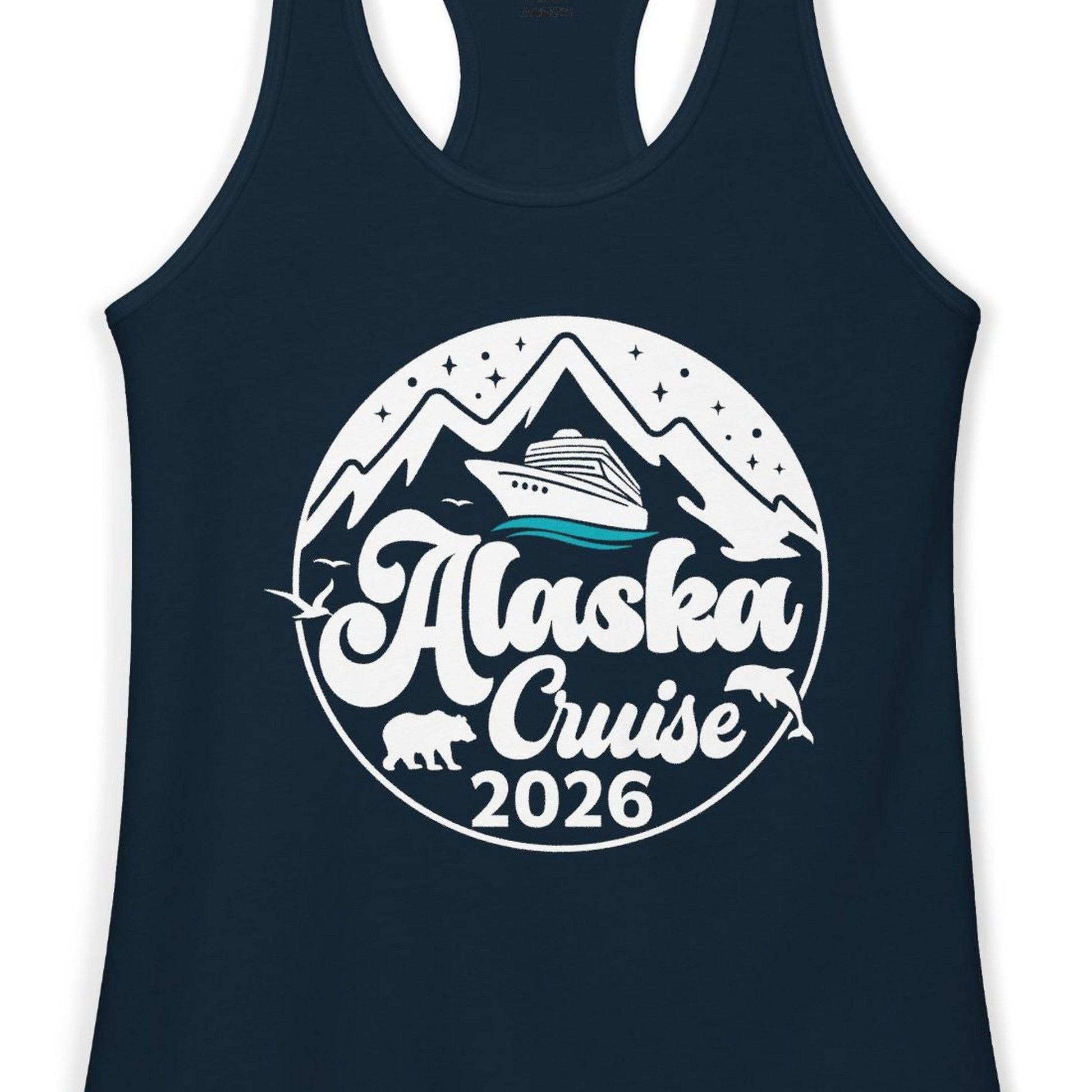Alaska Cruise 2026 Shirt Ladies Tank Top – Alaska Cruise Shirts Close Up