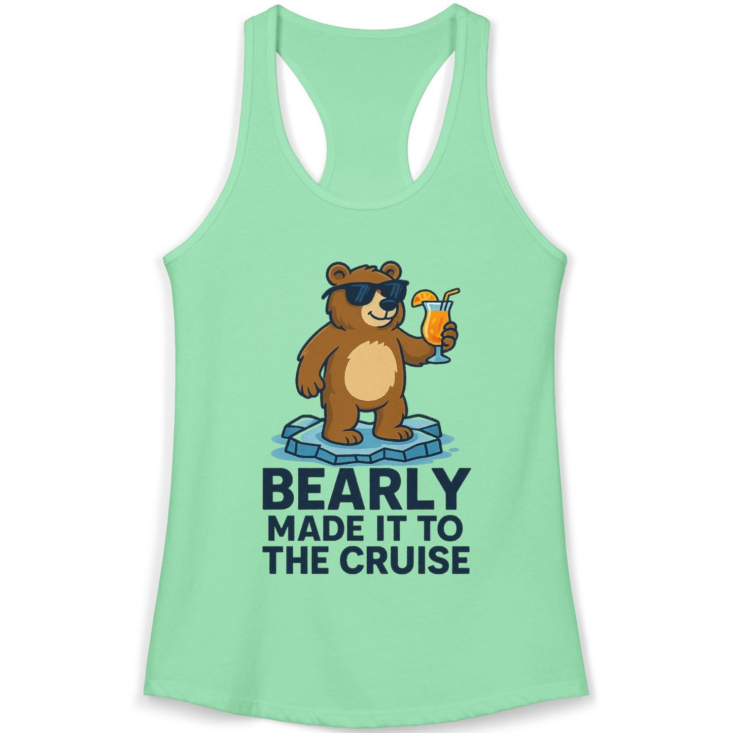 Bear Cruise Shirt Ladies Tank Top – Solid Mint – Alaska Cruise Shirts