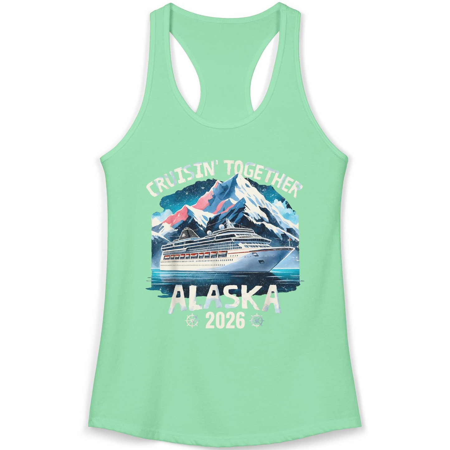 Alaska Cruise 2026 Shirt Ladies Tank Top – Solid Mint – Alaska Cruise Shirts