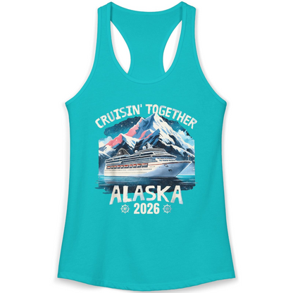 Alaska Cruise 2026 Shirt Ladies Tank Top – Tahiti Blue – Alaska Cruise Shirts