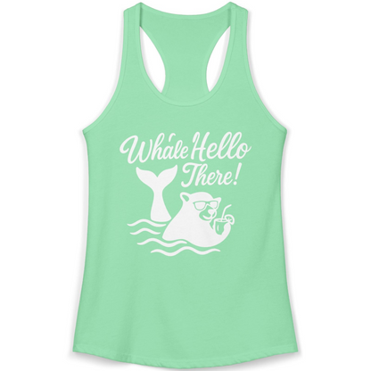 Whale Hello There Shirt Ladies Tank Top – Solid Mint – Alaska Cruise Shirts