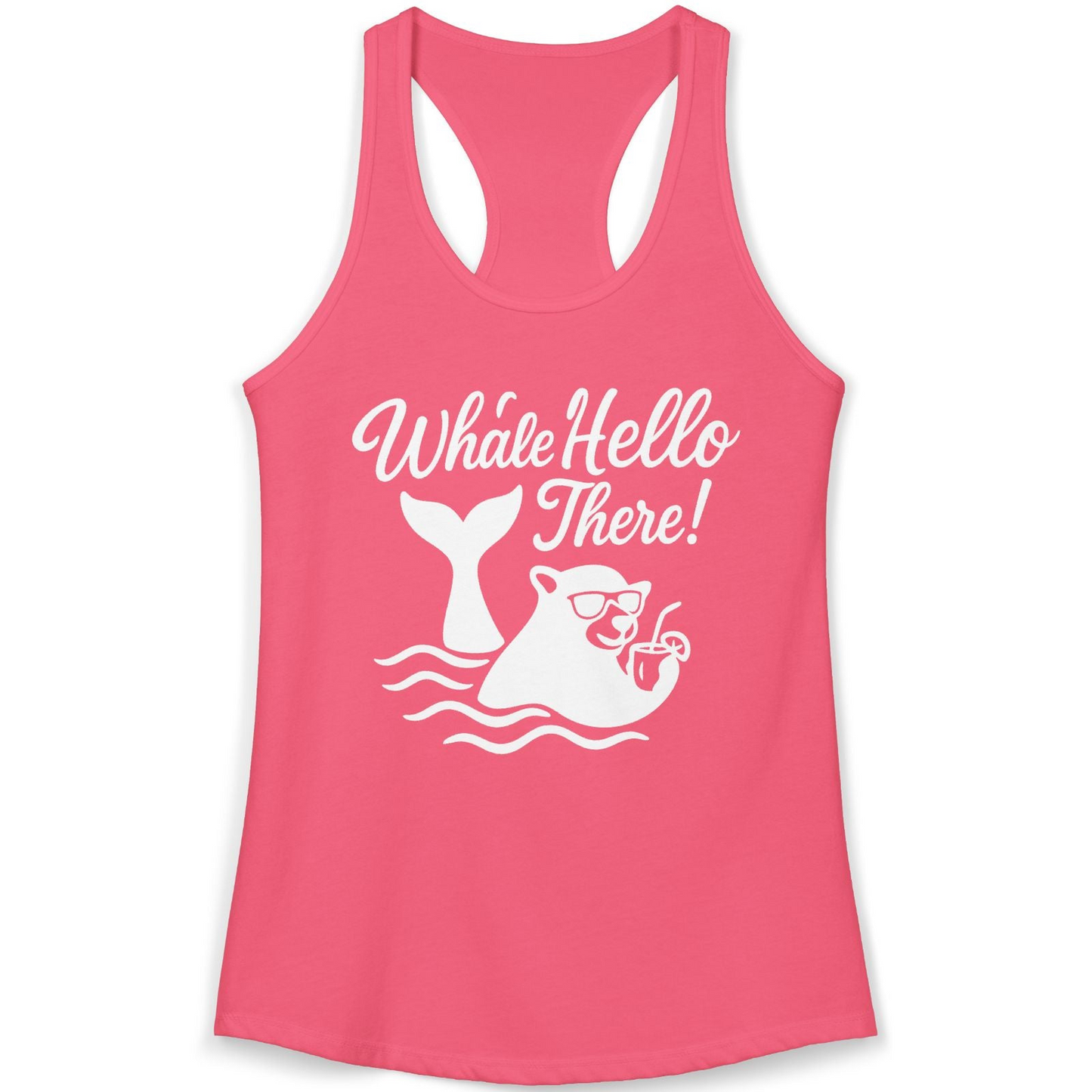 Whale Hello There Shirt Ladies Tank Top – Hot Pink – Alaska Cruise Shirts